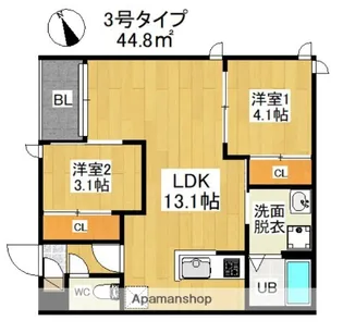 REGALEST 悦陽正守(エツヨウマサモリ)【3階】の間取り