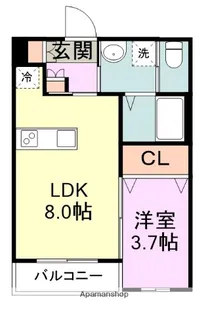 1LDKの間取り画像