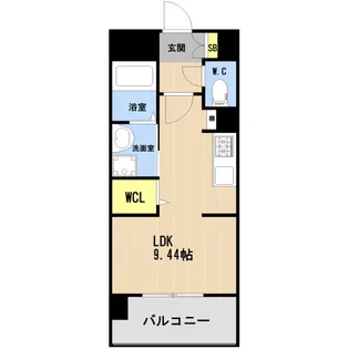 LIBTH箱崎宮前【1403号室】の間取り