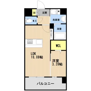 LIBTH箱崎宮前【0804号室】の間取り