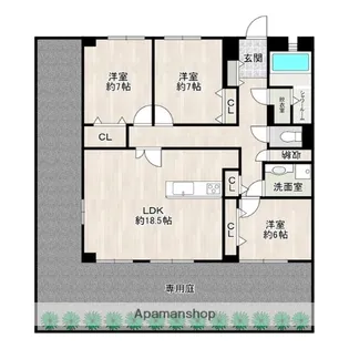 セレイン香椎花園【1階】の間取り