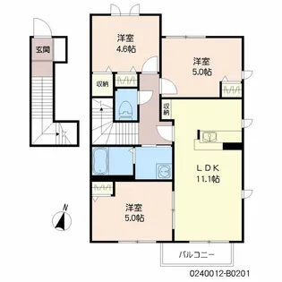 フォレスト芦屋 B棟【2階】の間取り