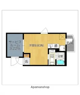 ガレット和白【3階】の間取り