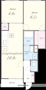 アルカンシエル宮前【1階】の間取り