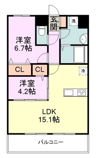 ALUNA箱崎【6階】の間取り