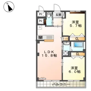 WEALTH COMFORT 新宮【3階】の間取り