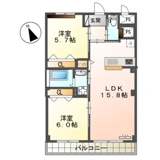 WEALTH COMFORT 新宮【2階】の間取り