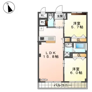 Welth Comfort 新宮【3階】の間取り