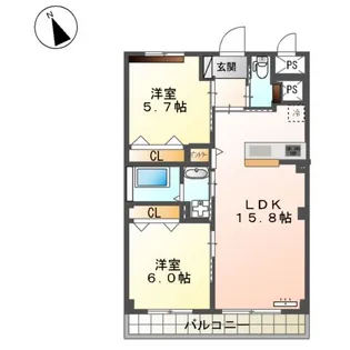 WEALTH COMFORT 新宮【5階】の間取り