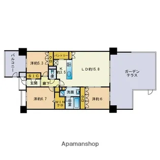 アイランドシティ・ザ・ガーデンⅤ−Ⅱ【1階】の間取り