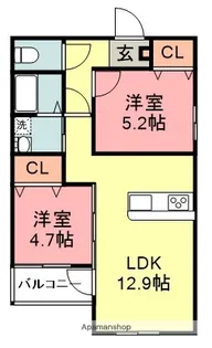 ペーナ・バリオⅡ棟【1階】の間取り