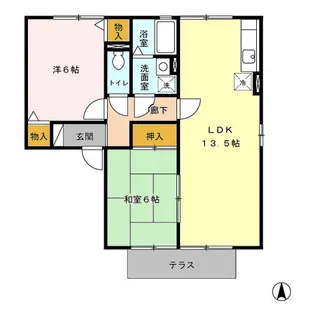 アジェリア B棟【106号室】の間取り