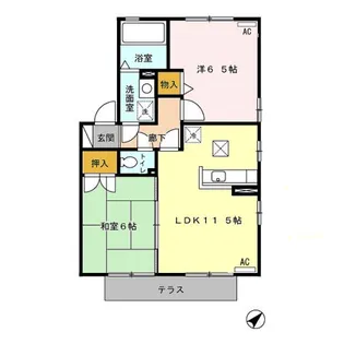 リビングタウン舞の里 C棟【106号室】の間取り