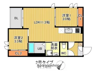 REGALEST 千早 テラス【1階】の間取り