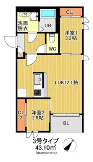 REGALEST 千早テラス【2階】の間取り
