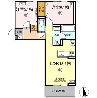 CHOUETTE【201号室】の間取り