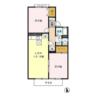 ジョイフルタウン日の里 A棟【101号室】の間取り