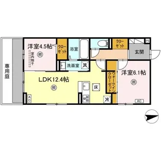 ブラン新宮中央【101号室】の間取り