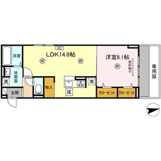 ブラン新宮中央【103号室】の間取り