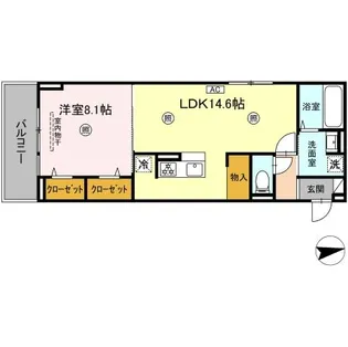 ブラン新宮中央【302号室】の間取り