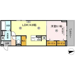 ブラン新宮中央【303号室】の間取り