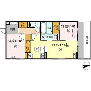 ブラン新宮中央【105号室】の間取り