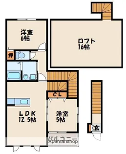 グランキューブ B【1階】の間取り