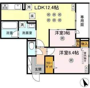 サニーサイド箱崎【1階】の間取り