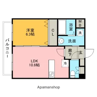 ルプランタン博多【3階】の間取り