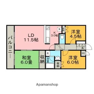 グレースコート【2階】の間取り