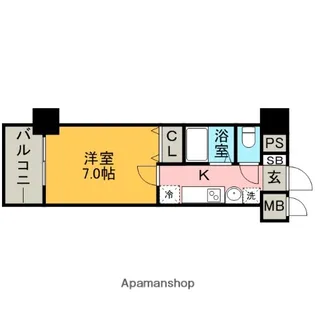 エステムコート博多駅前アヴェール【12階】の間取り