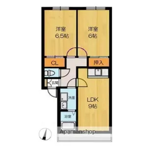 メロディハイツ若久【2階】の間取り