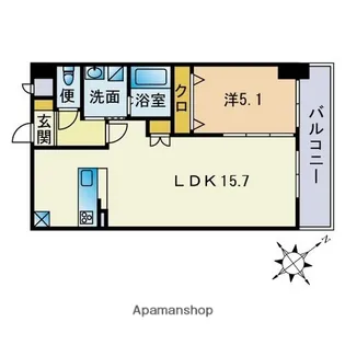 ロータス博多【4階】の間取り