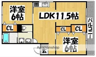 大池第一ハイツ【5階】の間取り