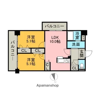 アミティエ博多駅南【2階】の間取り