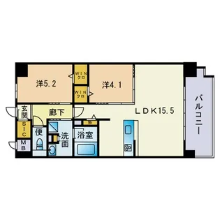 ウェルス雑餉隈駅前【4階】の間取り