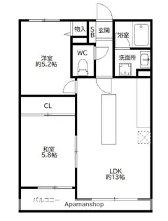 エクレール大橋東【2階】の間取り