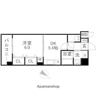 グロースメゾン博多山王【4階】の間取り