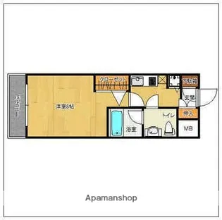 ピュアドームスタジオーネ平尾【4階】の間取り