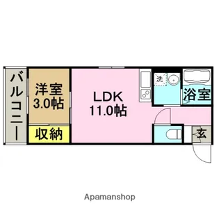 レジデンス諸岡【3階】の間取り