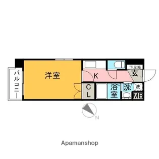 オリンピア竹下【8階】の間取り