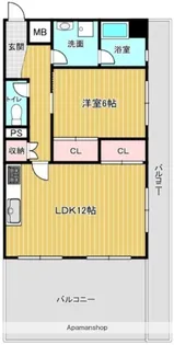 サンホワイト高宮【7階】の間取り