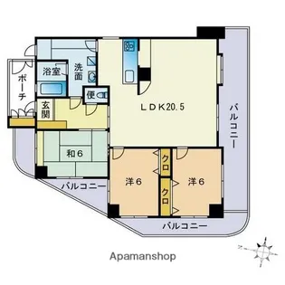 ライオンズマンション筑紫丘【2階】の間取り