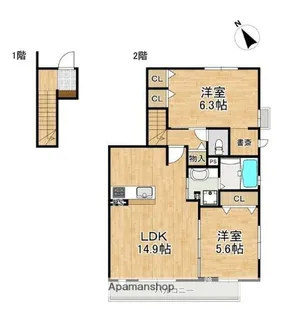 リヴェール花畑Ⅱ【2階】の間取り