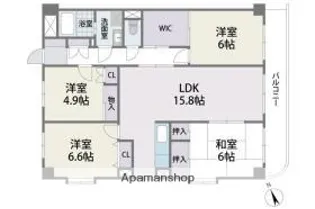 サンライズ長丘【2階】の間取り