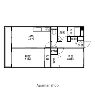 アバンダントTOU【1階】の間取り