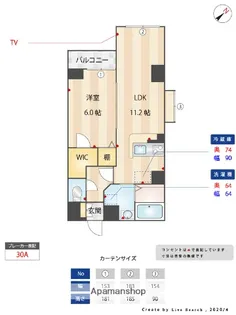 フラップワン高宮【8階】の間取り