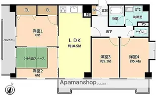 グランピア寺塚【4階】の間取り