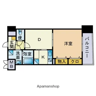 プレステージ東比恵【9階】の間取り