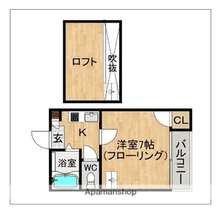 クリサンJアプリコット日佐【2階】の間取り